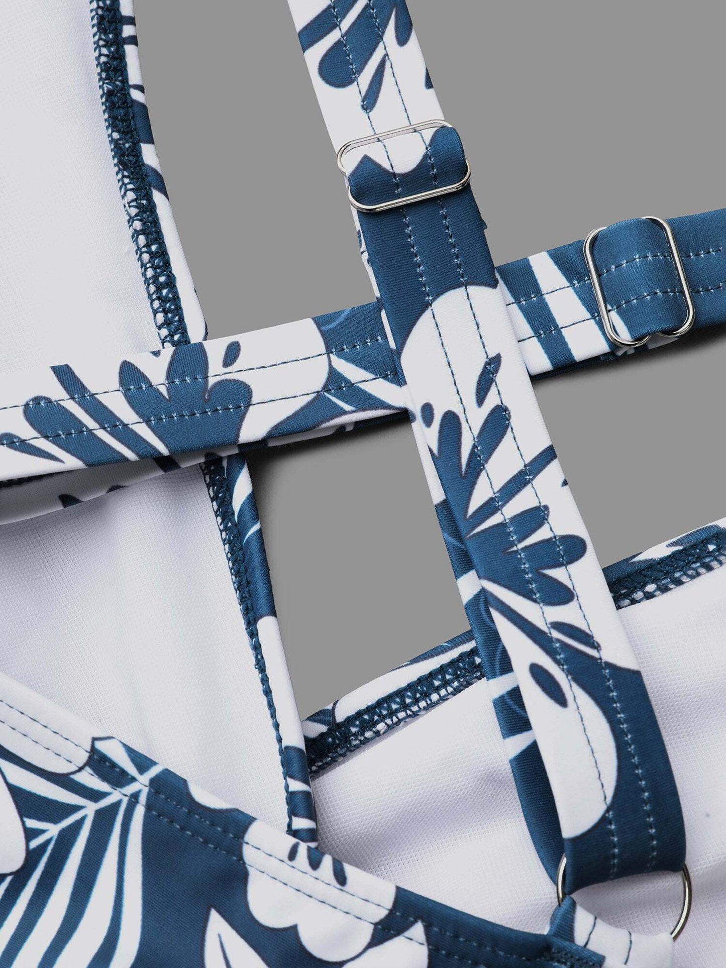 Tropical Flower Print Gathered One-Piece Swimsuit
