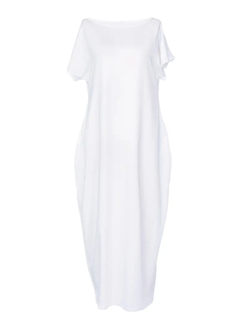 🔥🔥PROMOTION-Women's Solid Color Batwing Sleeve Lounge Dress