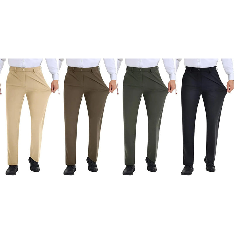 Men's Stretch Dress Pants with Expandable Waist