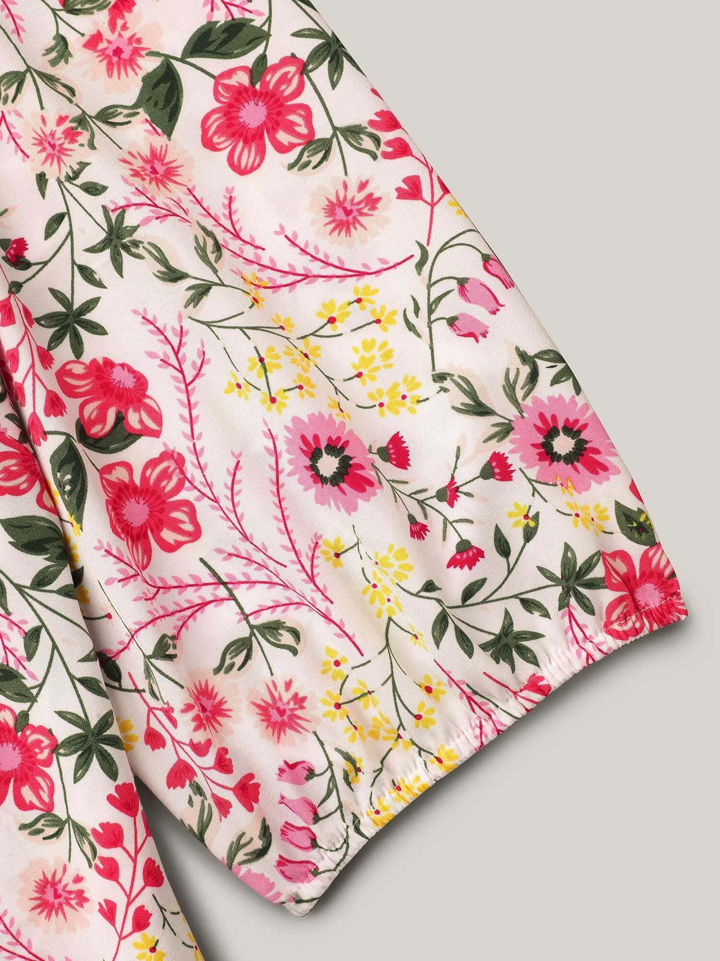 Floral Print Notched Collar Shirt