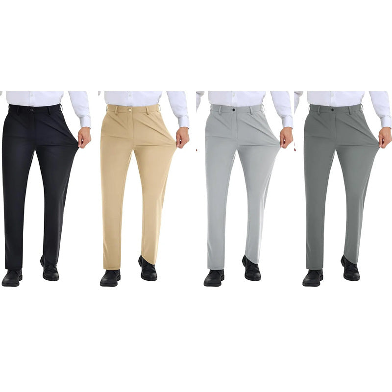 Men's Stretch Dress Pants with Expandable Waist