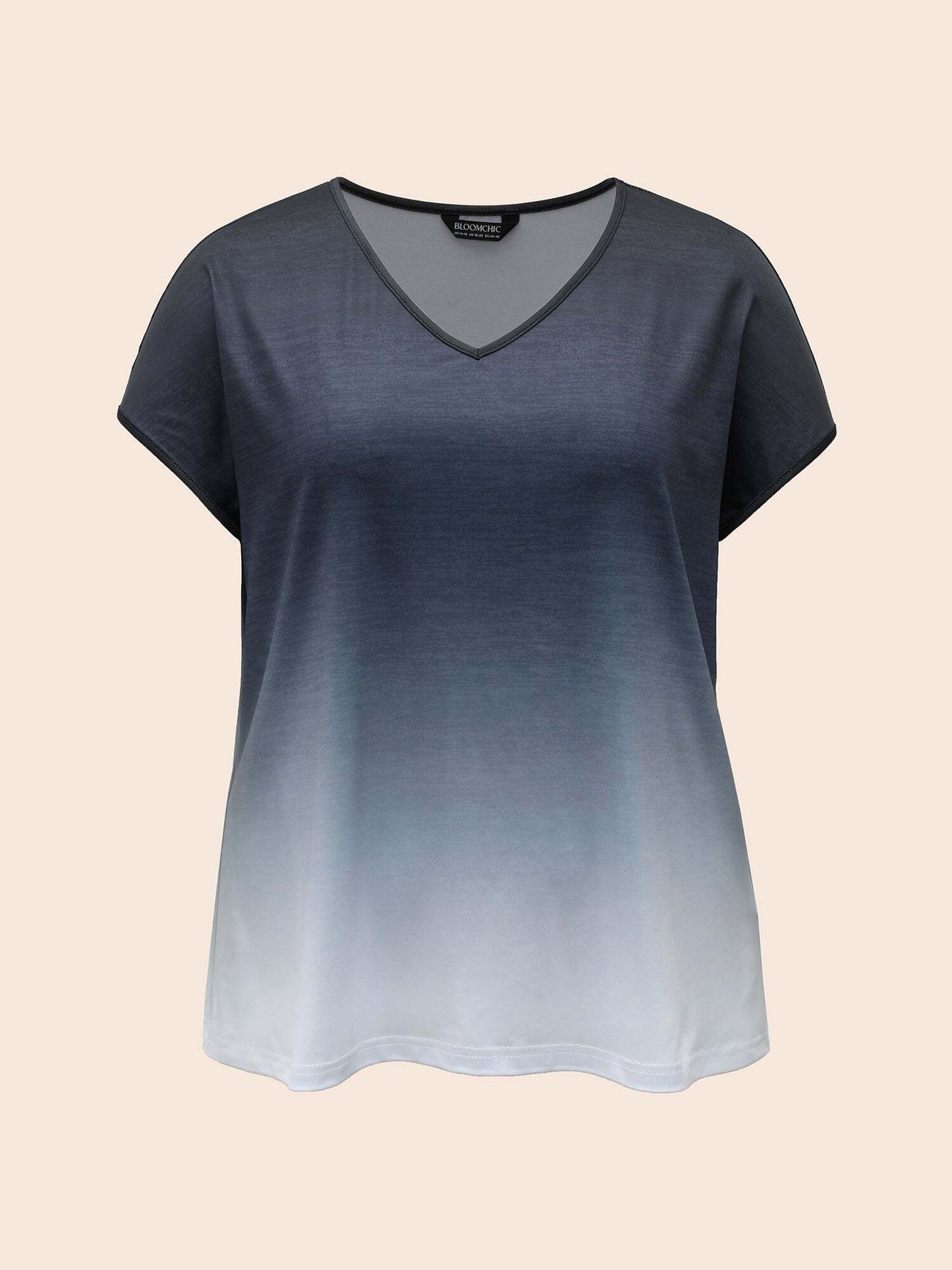 Gradient Tie-Dye Stretchy V-Neck T-Shirt