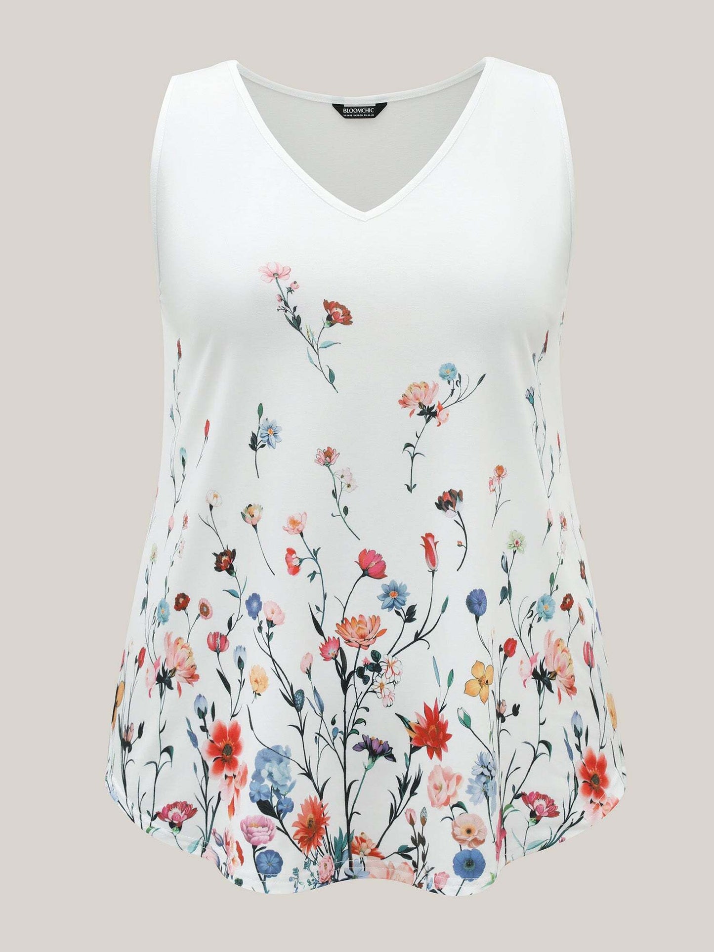 Blooming Flowers Print Stretchy Vest