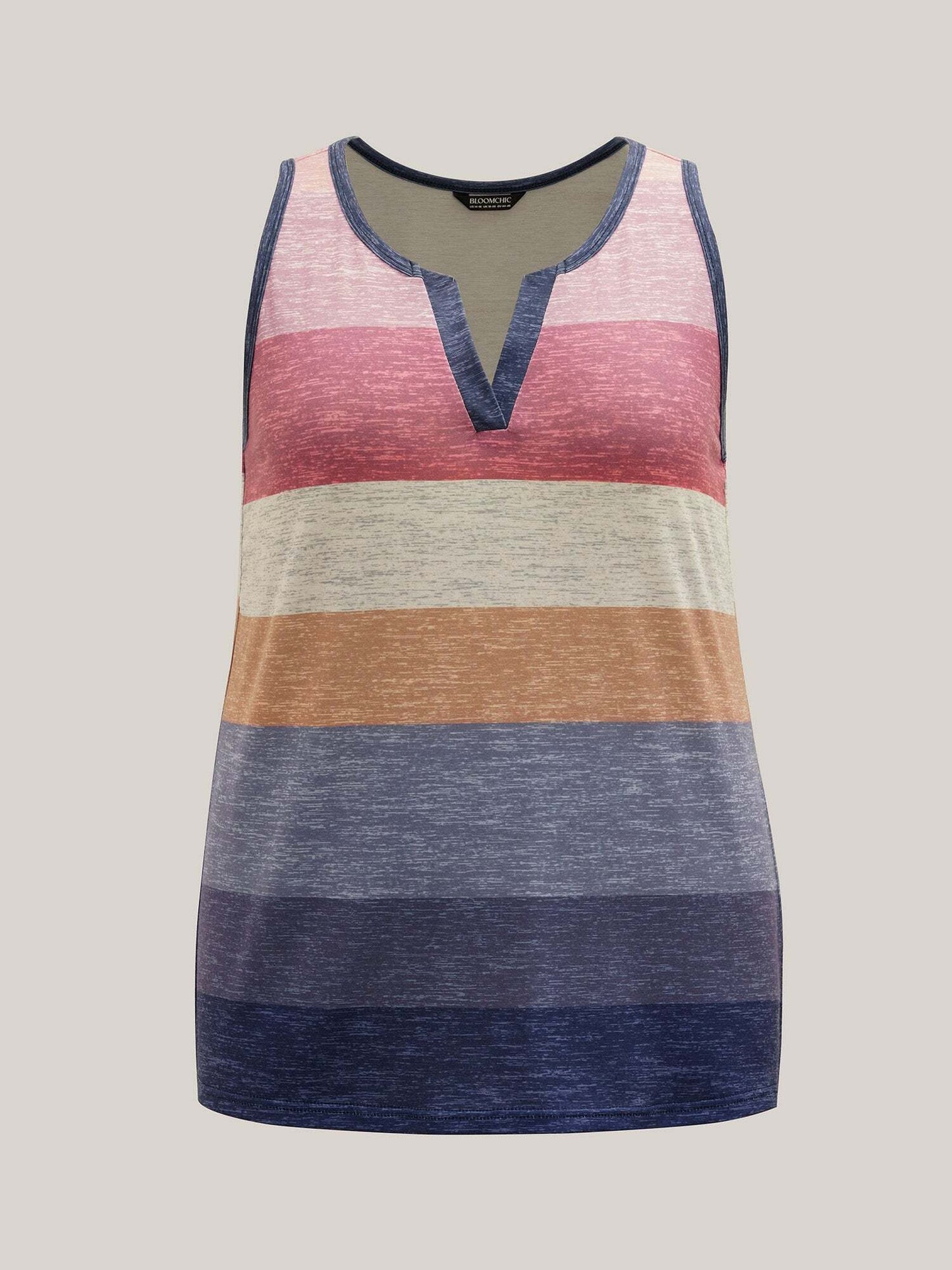 Multi-Color Stripes Off-Sleeves Vest