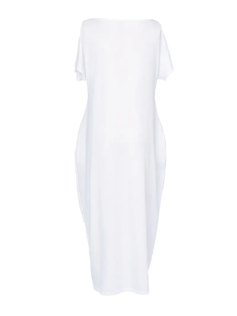 🔥🔥PROMOTION-Women's Solid Color Batwing Sleeve Lounge Dress