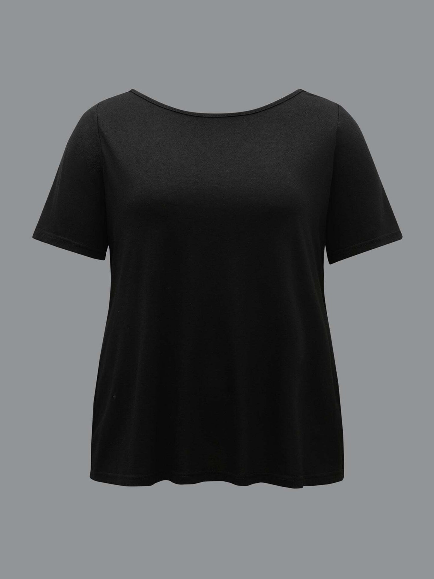 Butterfly Back Stretchy Round Neck T-Shirt