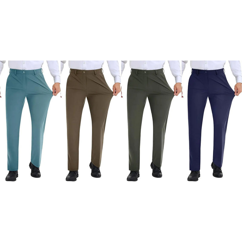 Men's Stretch Dress Pants with Expandable Waist