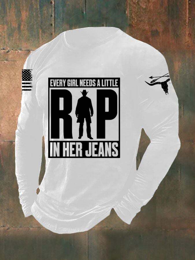 Men's Everyone Needs A Little Rip In Their Pants Casual Long-Sleeve T-Shirt