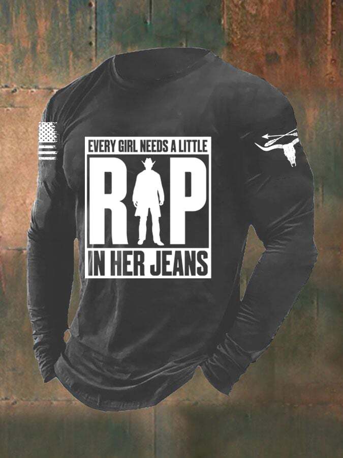 Men's Everyone Needs A Little Rip In Their Pants Casual Long-Sleeve T-Shirt
