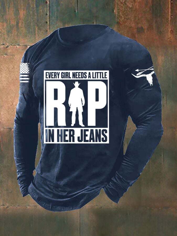 Men's Everyone Needs A Little Rip In Their Pants Casual Long-Sleeve T-Shirt