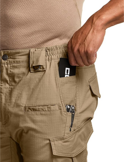 8-Pack Men's Flex Ripstop Tactical Pants, Water Resistant Stretch Cargo Pants, Lightweight EDC Hiking Work Pants