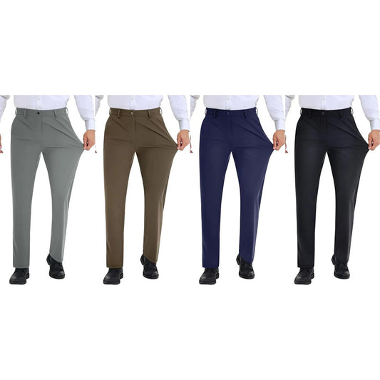 Men's Stretch Dress Pants with Expandable Waist