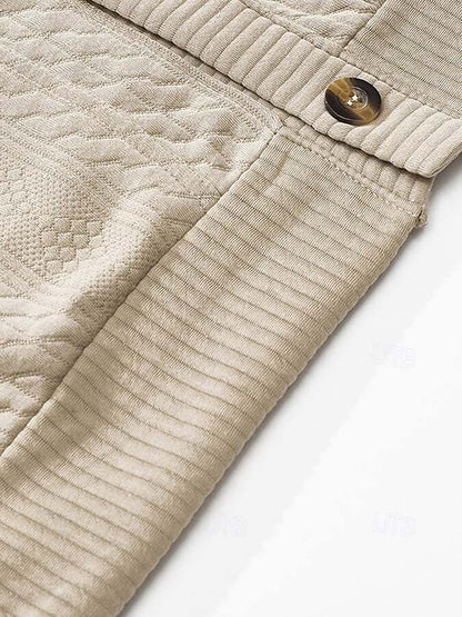 Men's Vintage Jacquard Button V-Neck Cardigan