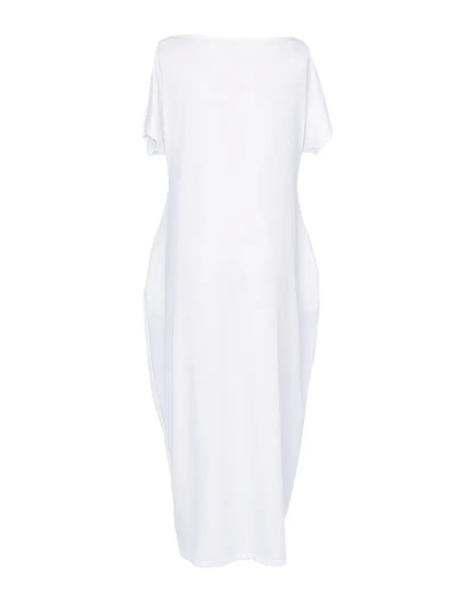 🔥🔥PROMOTION-Women's Solid Color Batwing Sleeve Lounge Dress