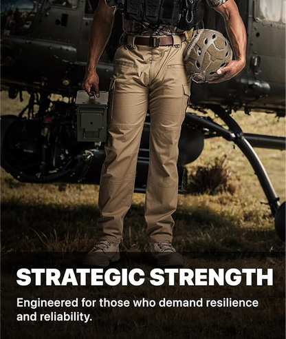 8-Pack Men's Flex Ripstop Tactical Pants, Water Resistant Stretch Cargo Pants, Lightweight EDC Hiking Work Pants