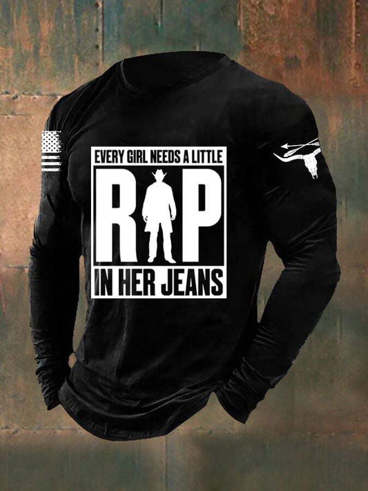 Men's Everyone Needs A Little Rip In Their Pants Casual Long-Sleeve T-Shirt