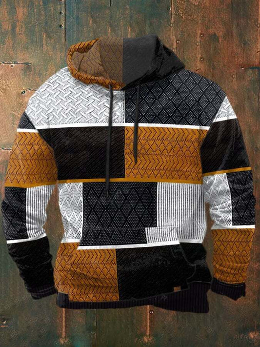 Men's Vintage Western Print Casual Hoodie