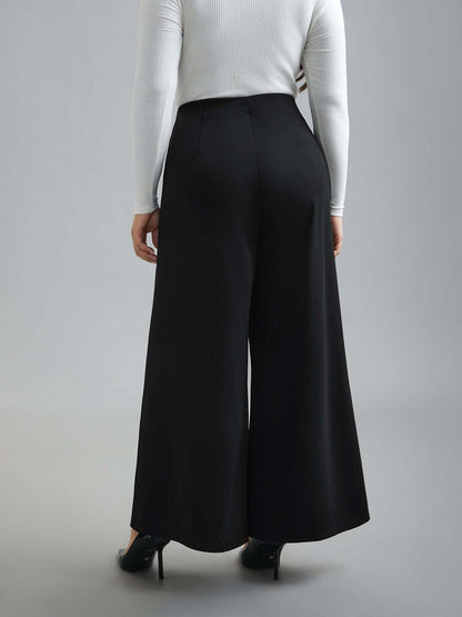 No-Gap Waist Seamed Side Button Pants