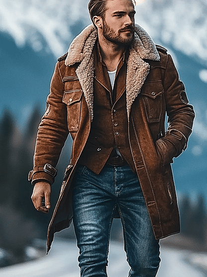 Men's Outdoor Retro Sports Pocket Long Jacket