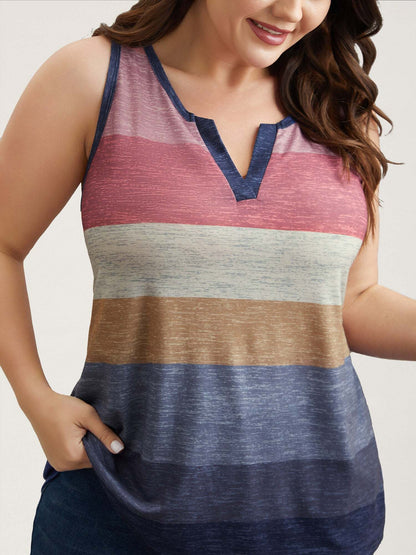Multi-Color Stripes Off-Sleeves Vest