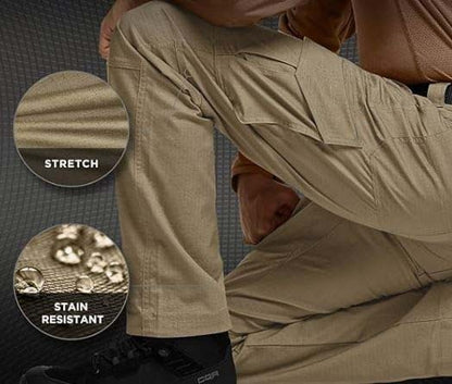 8-Pack Men's Flex Ripstop Tactical Pants, Water Resistant Stretch Cargo Pants, Lightweight EDC Hiking Work Pants